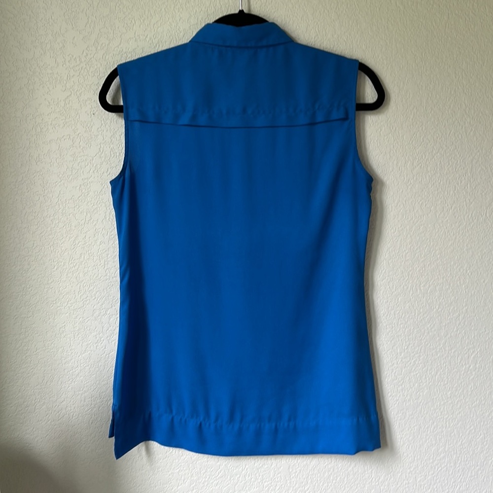 Ann Taylor Sleeveless Collared Top - Blue - Picture 5 of 6